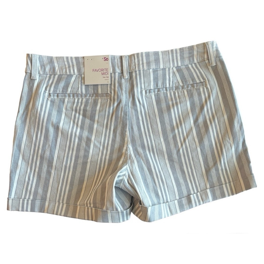 NWT SO Shorts Midi Low Rise Stretch Chambray Juniors 11 - Picture 2 of 10